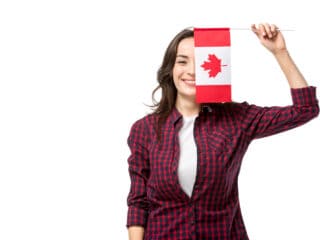 Allgemein-Kanadaflagge mit Frau